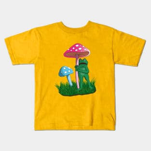 the frog is waiting for someone Kids T-Shirt